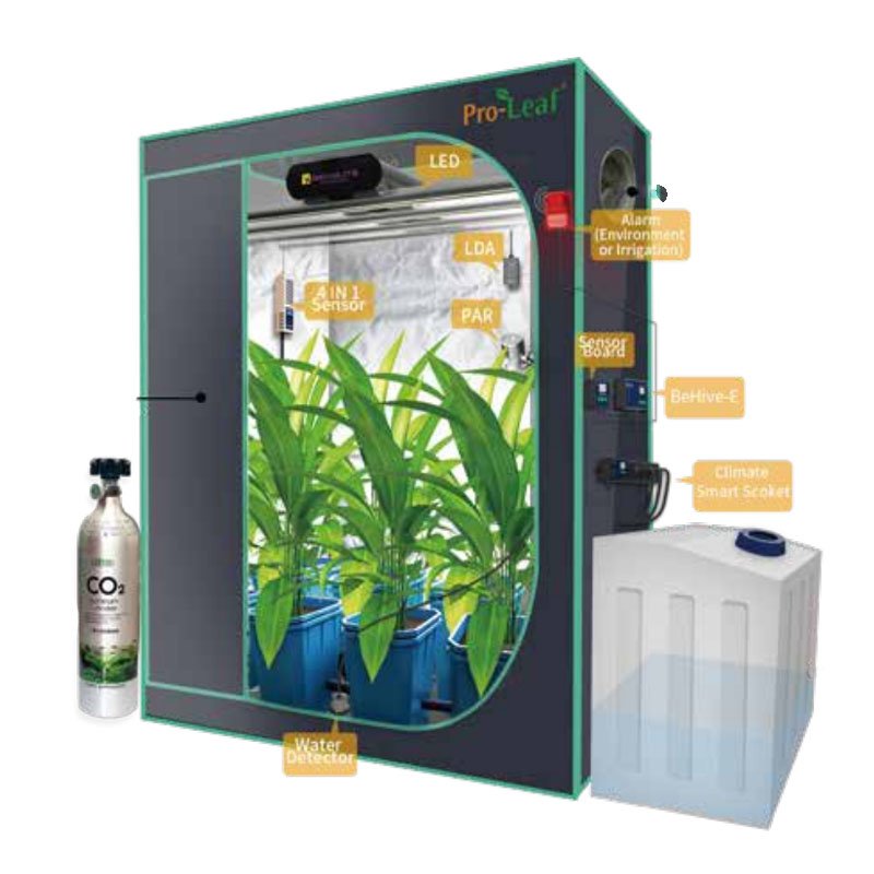 proleaf microgreens growing hydroponics with irrigation and climate control system for commercial greenhouse growing vegetables