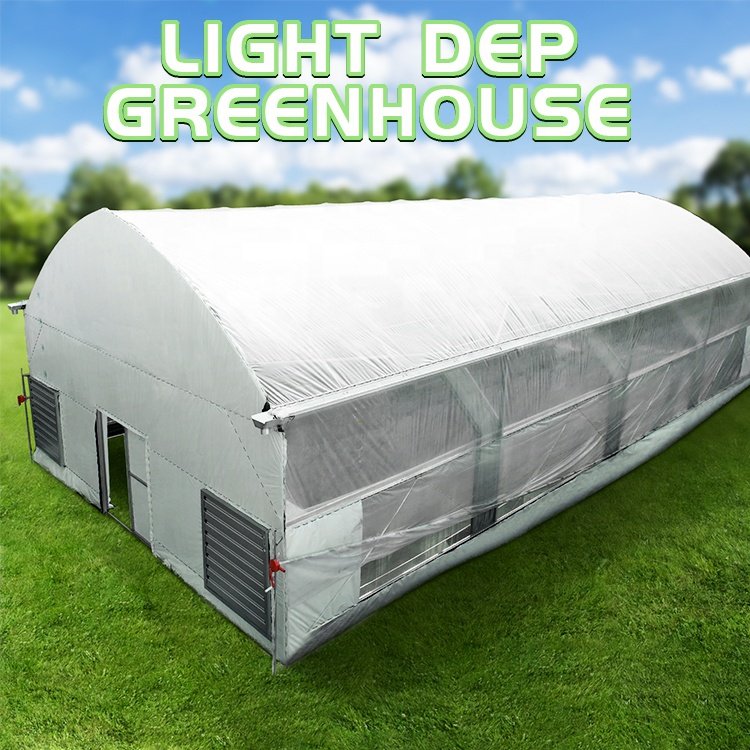 efecto invernadero verduisterende serre High Tunnel Hoop House Frame Light Deprivation Green House Blackout Greenhouse for Hemp
