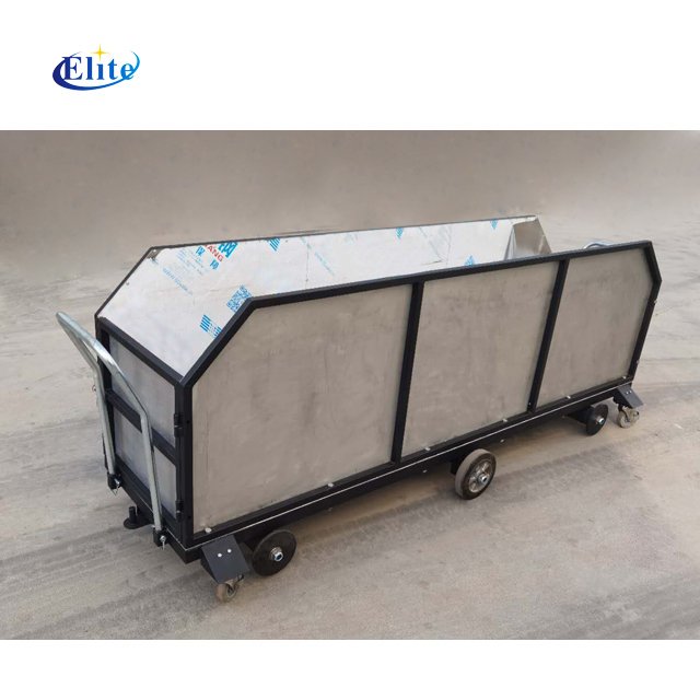 Greenhouse equipment leaves collection trolley for removal and collection of senescent leaves hand cart box