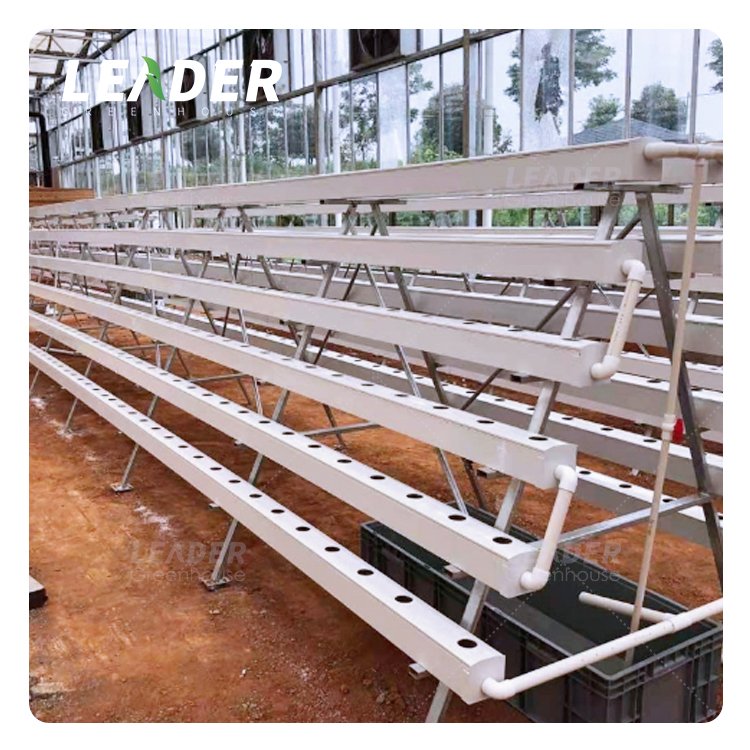Agricultural greenhouse 100x100 hydroponic food grade PVC NFT rectangular channel plastic gully for lettuce