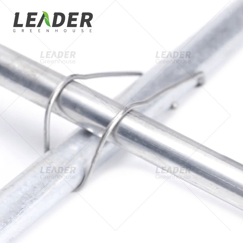 Tunnel Greenhouse Easy Installed Accessories Roof Clip Pipe Clamp Cross Connector Galvanized Steel Spring Clips