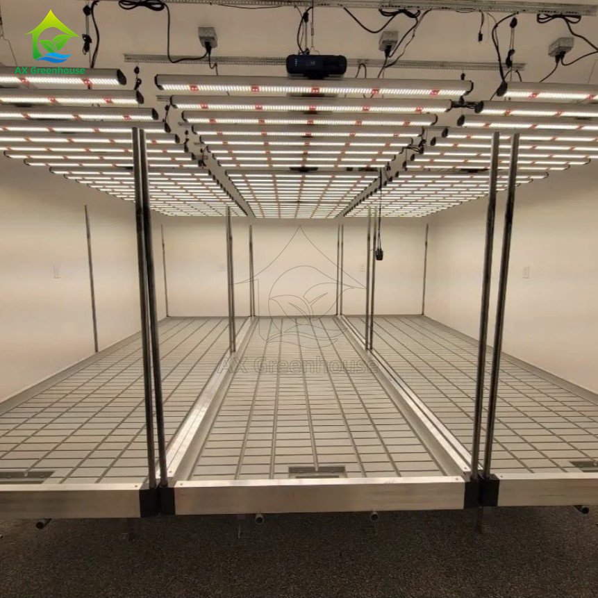 Nursery Equipment Movable Ebb Hydroponic Grow System Seedbed Plant Rolling Bench Growing Table