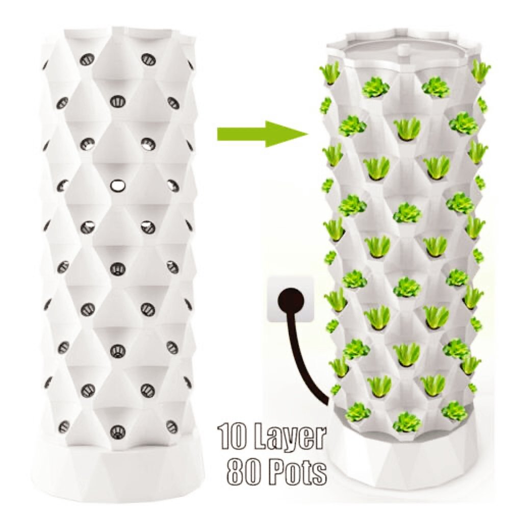 Commercial-Grade Large Strawberry NFT Plant Towers PVC Plastic Greenhouse Hydroponics System with Glass Cover for Agriculture