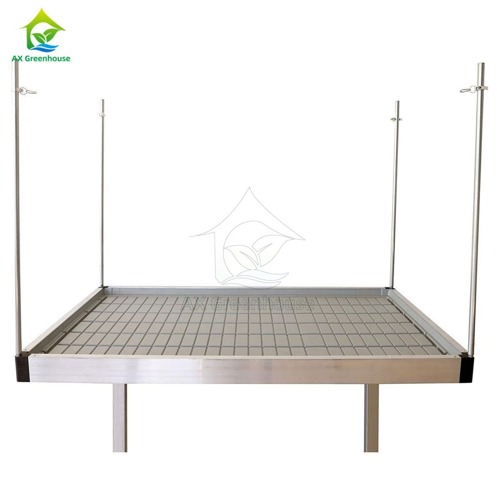 Agricultural Movable Hydroponic Ebb And Flow Rolling Bench Grow Table System Seedbed Flood Table With Flow Tray