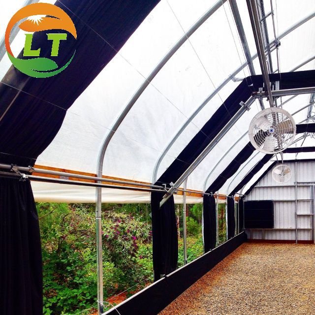 Customized automated light deprivation blackout agriculture greenhouse for flower and herb plants growing