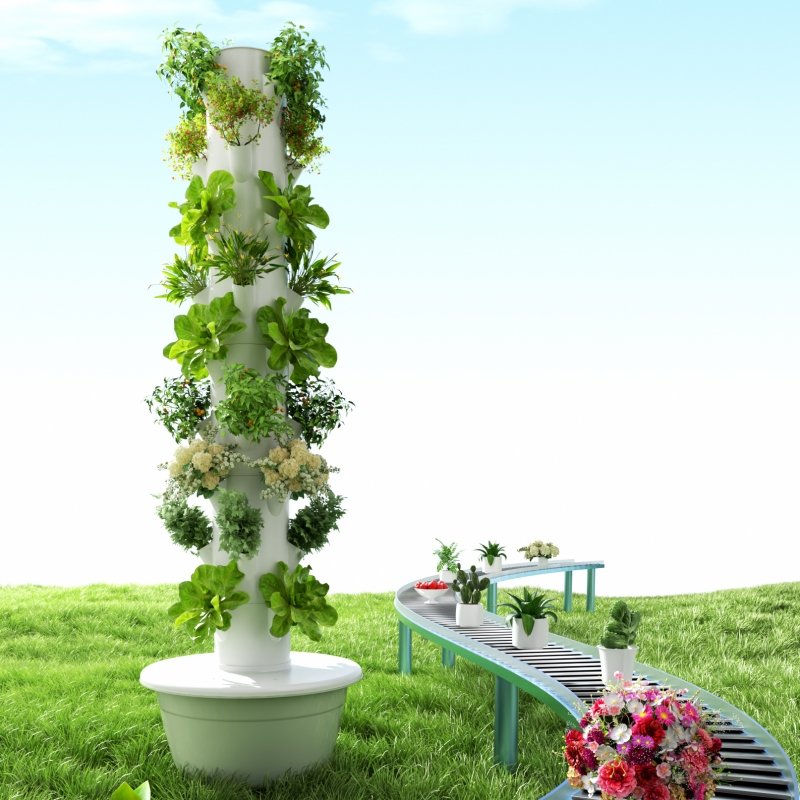Factory Price Indoor Farming 9 Layers 36 Holes Lettuce Agricultural Greenhouses Vertical Hydroponics Tower System For House
