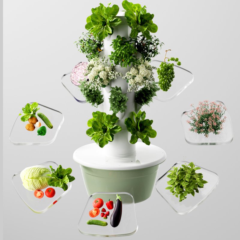 Factory Price Indoor Farming 9 Layers 36 Holes Lettuce Agricultural Greenhouses Vertical Hydroponics Tower System For House