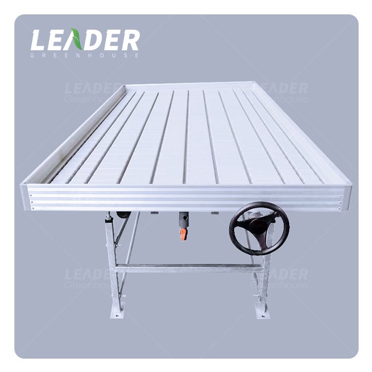 agricultural growing flood tray table hydroponics system ebb and flowing bench galvanized rack plastic tray