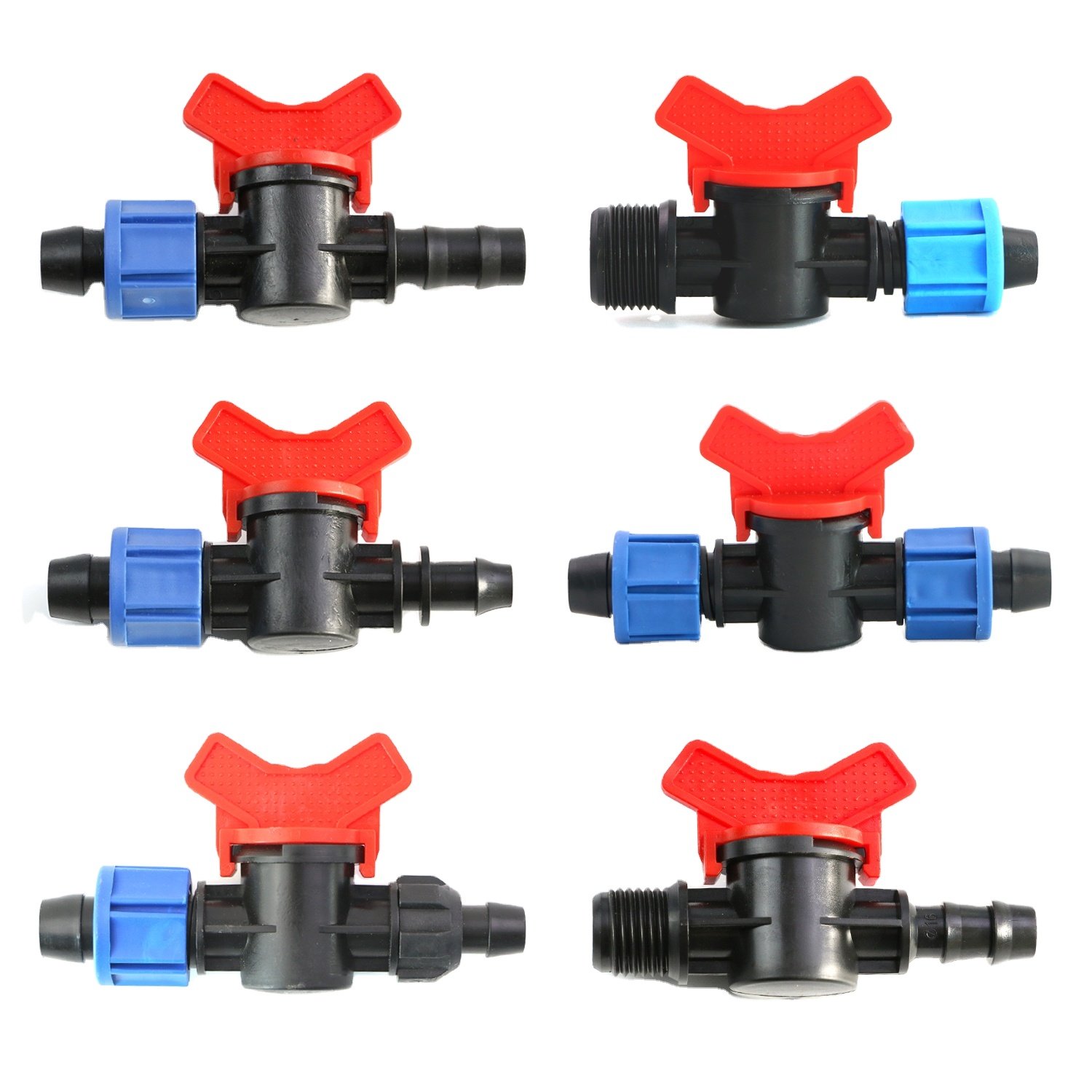 Agricultural Garden Drip System Mini Valve 16mm Tee Barb Irrigation Connector Coupling valve greenhouse watering fitting