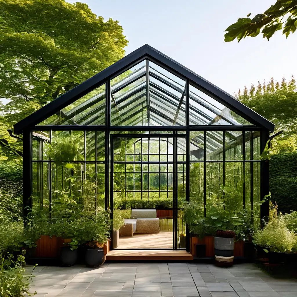 With Single Steel and PE Layer Galvanized Steel Frame Low Cost Plastic Film Agriculture Large Luxury Glass Greenhouse