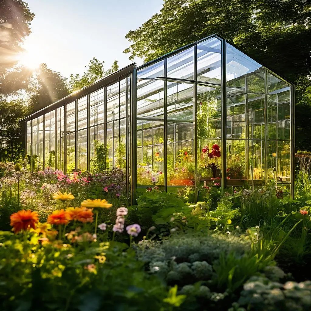 With Single Steel and PE Layer Galvanized Steel Frame Low Cost Plastic Film Agriculture Large Luxury Glass Greenhouse