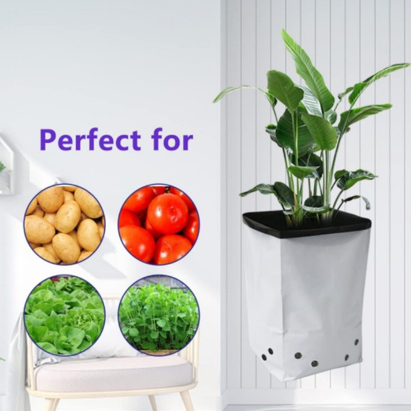 5 Gallon Anti-UV plastic nursery bag black open top poly grow bag for greenhouse planting