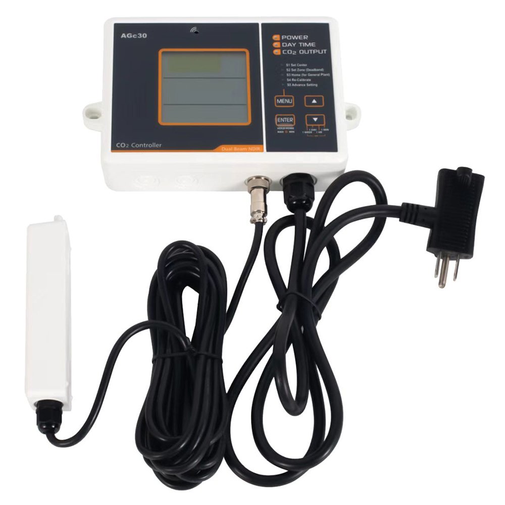 CO2 Controller Carbon Dioxide Controller CO2 Meter Monitor Day and Night Relay Function, NDIR CO2 Sensor for Green House