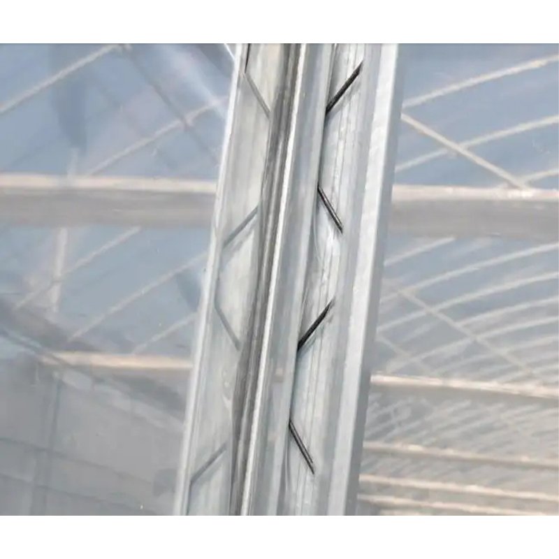 Greenhouse film lock system greenhouse film lock channel with spring wire making machine wiggle wire making machine base slot