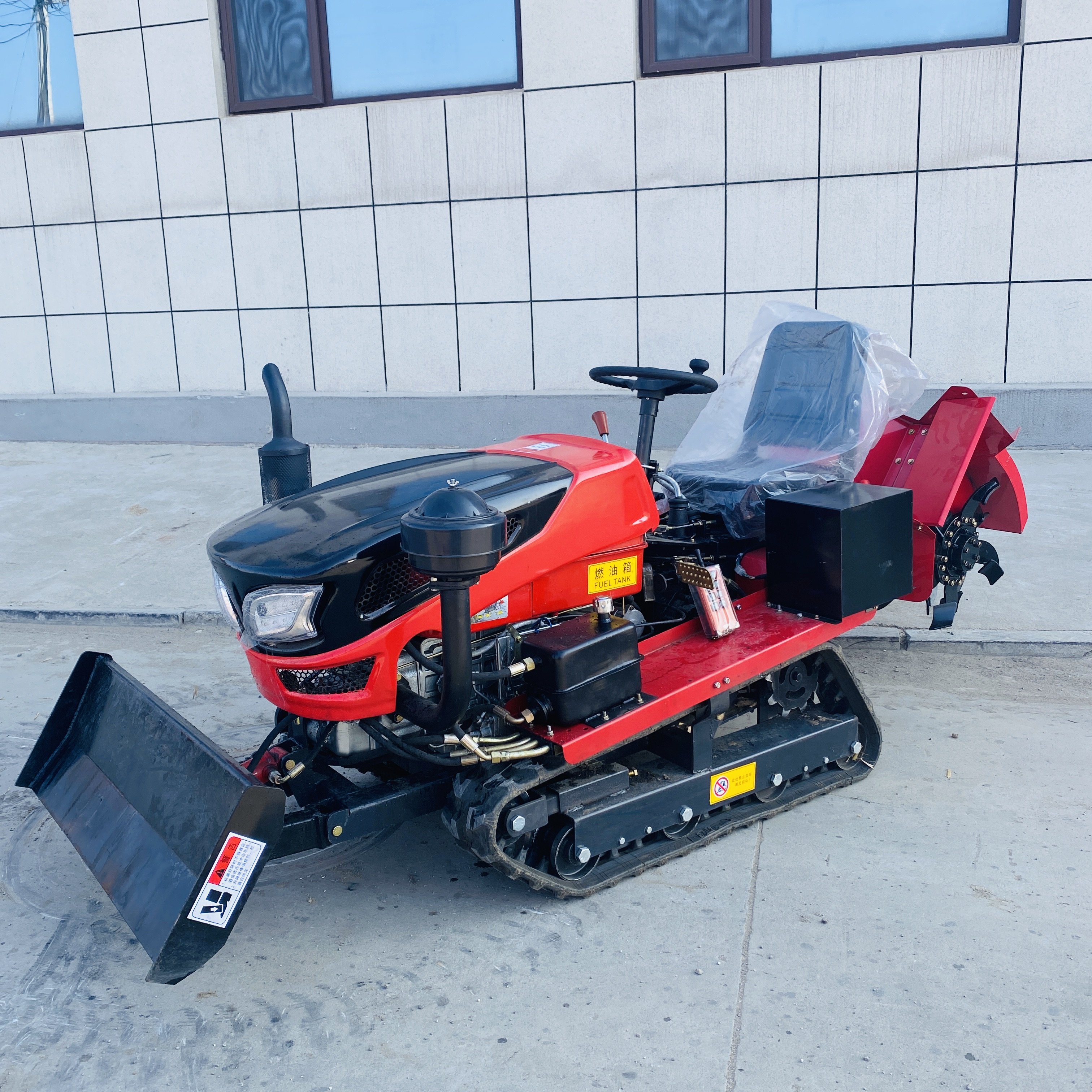 hot sale 35 horsepower agricultural greenhouse orchard multi-functional diesel rotary tiller riding crawler micro tiller