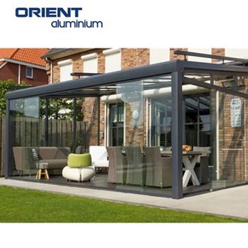 design China wholesale double glass greenhouse solarium aluminium sunroom garden veranda sunrooms glass houses Glass Roof