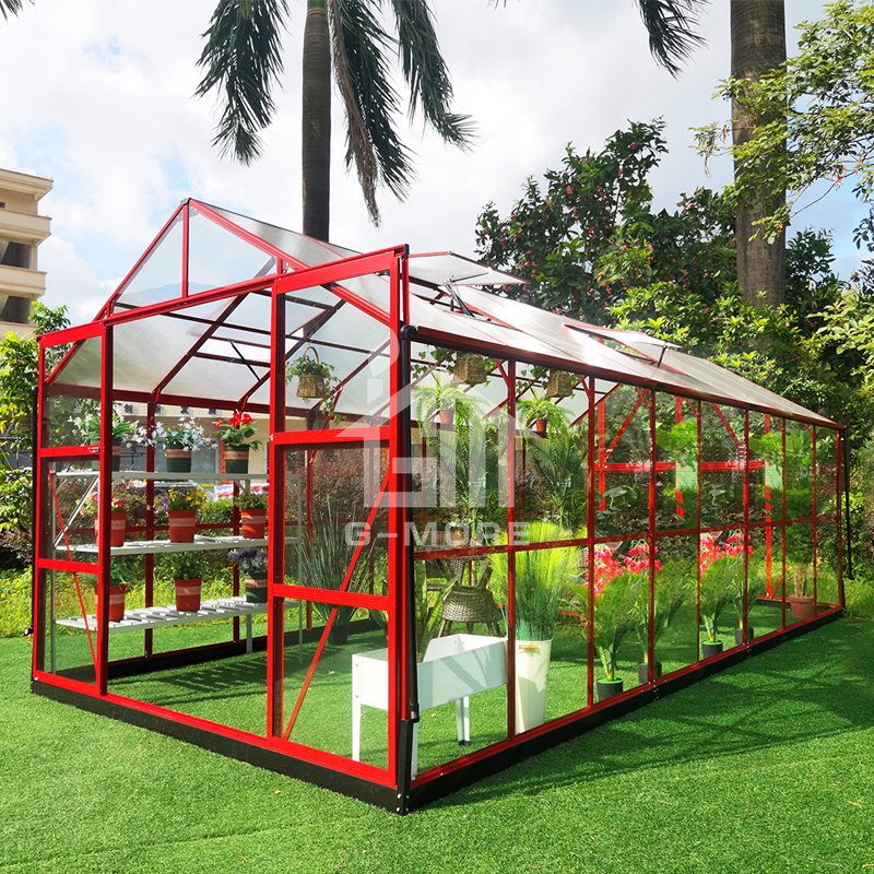 G-MORE ELEGANT DIY GARDEN BUILDING PRO SERIES GP936-R ALL PC PANEL GREENHOUSE FOR OUTDOOR greenhouse used for sale