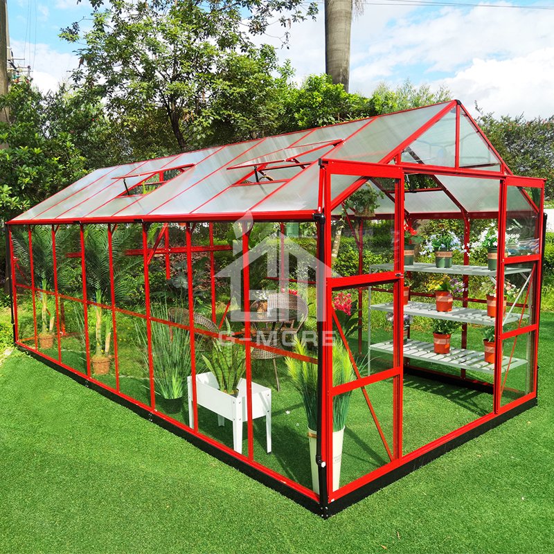 G-MORE ELEGANT DIY GARDEN BUILDING PRO SERIES GP936-R ALL PC PANEL GREENHOUSE FOR OUTDOOR greenhouse used for sale