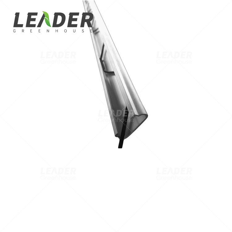 Agricultural poly tunnel greenhouse wiggle wire 0.7 galvanized 1.0 aluminum film rail c channel track double spring lock profile