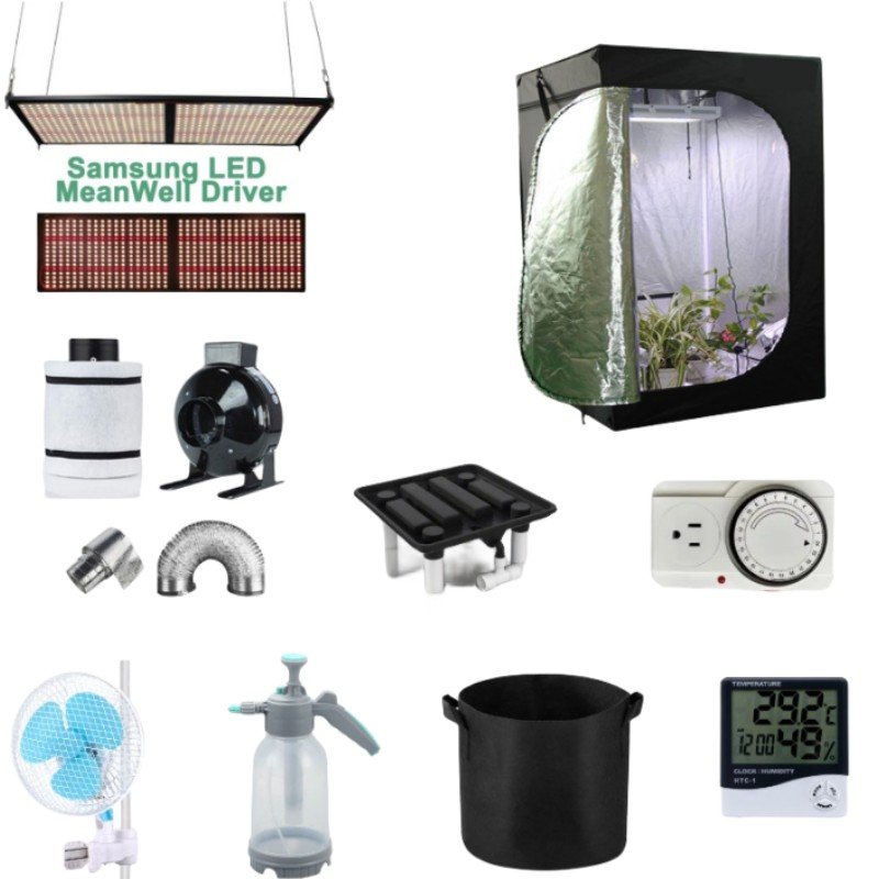 Greenhouse complete kits grow box indoor 600D hydroponics 120*120*200cm grow box kit