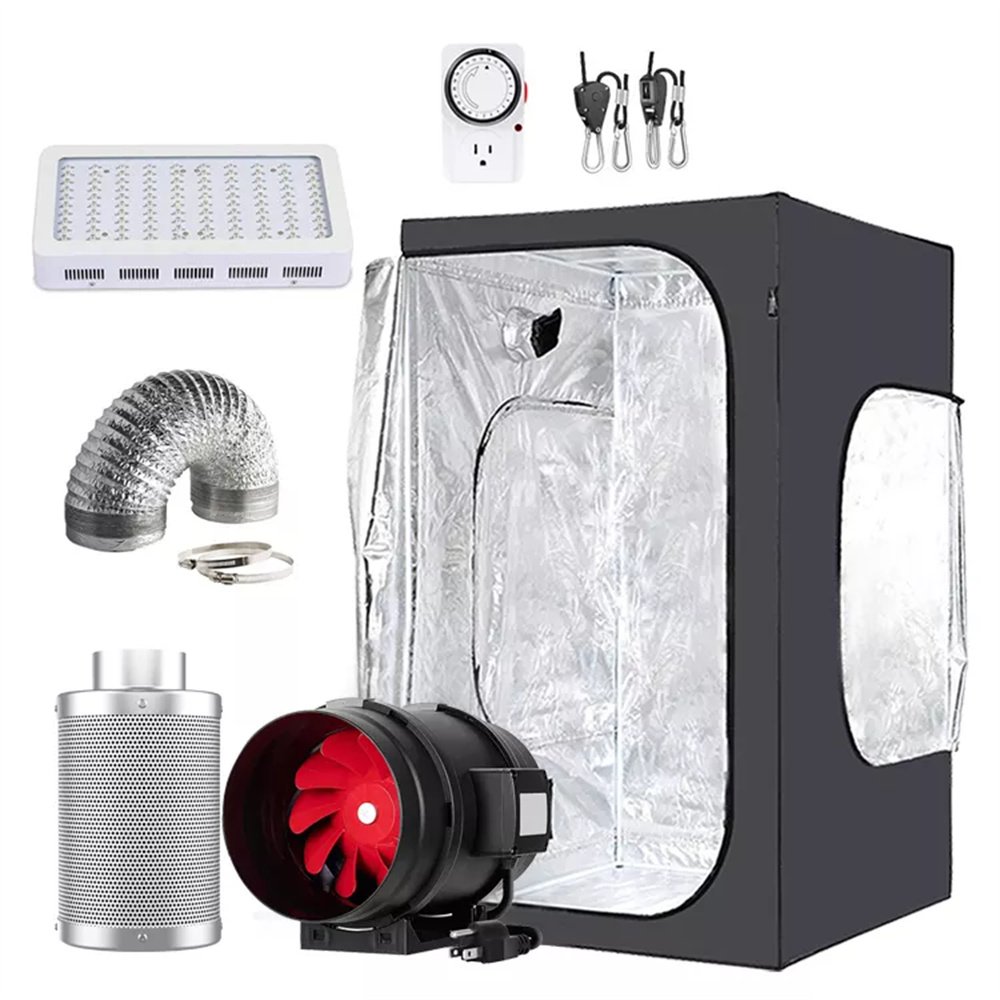 Greenhouse complete kits grow box indoor 600D hydroponics 120*120*200cm grow box kit