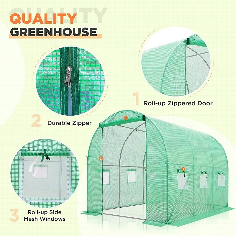 3 x 2 x 2M Garden Tunnel Greenhouse Agricultural Plastic Garden Walk-in Greenhouse