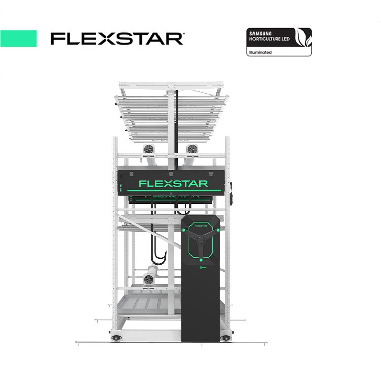 Flexstar Smart Grow Shelves/Racks/Rolling Benches with Lifting and Ventilation Functions for Indoor Vertical Farming