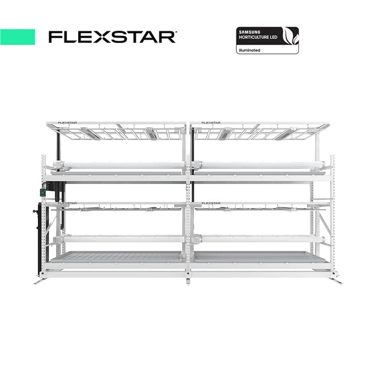 Flexstar Smart Grow Shelves/Racks/Rolling Benches with Lifting and Ventilation Functions for Indoor Vertical Farming