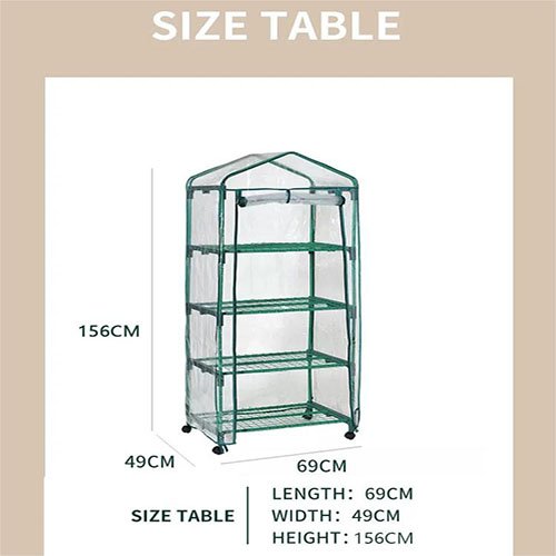 Four-shelf Portable PVC Transparent Cover Agriculture Garden Waterproof Indoor Outdoor Plant Greenhouse Cover