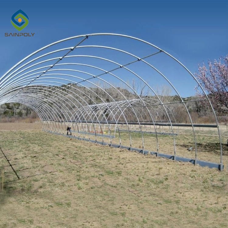 Factory Supplier Simply skeleton plastic film polytunnel green house single-span grow vegetable greenhouse for agriculture