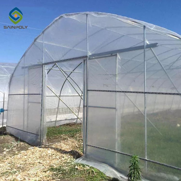 Factory Supplier Simply skeleton plastic film polytunnel green house single-span grow vegetable greenhouse for agriculture