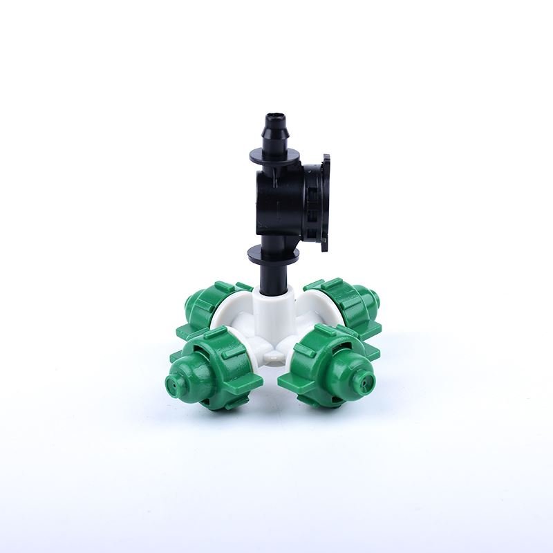 Hanging Accessary Garden Water Atomizing Micro Sprinkler Greenhouse Irrigation System Four Outlet Mist nozzle