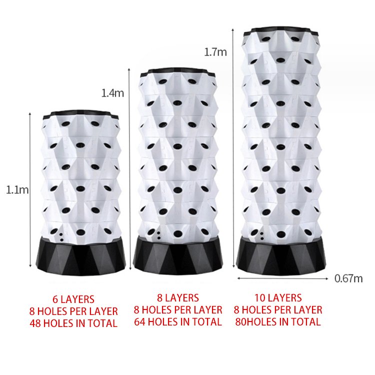 Factory Direct Sale Hydroponic Food Grade Abs Tower System Greenhouse Hydroponic Aeroponic Tower Garden