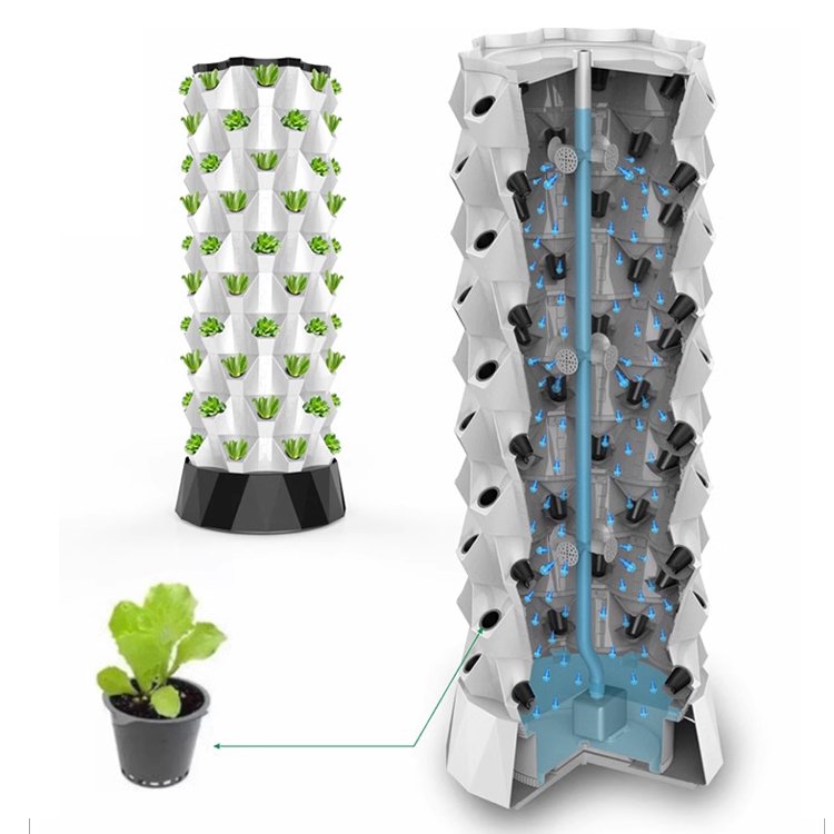 Factory Direct Sale Hydroponic Food Grade Abs Tower System Greenhouse Hydroponic Aeroponic Tower Garden