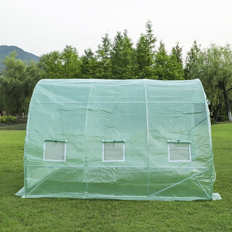 300x300x200cm agricultural greenhouses portable round top poly tunnel greenhouse for flower growing