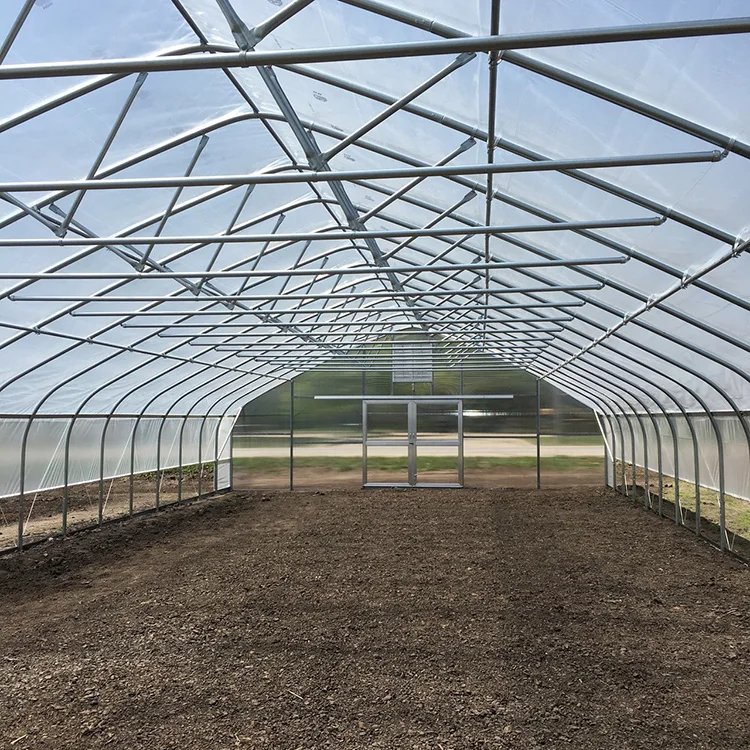 Hot Dip Galvanized Pipe Steel Agricultural Single-span Plastic Film Agricultural Tomato Farming Greenhouses Kit