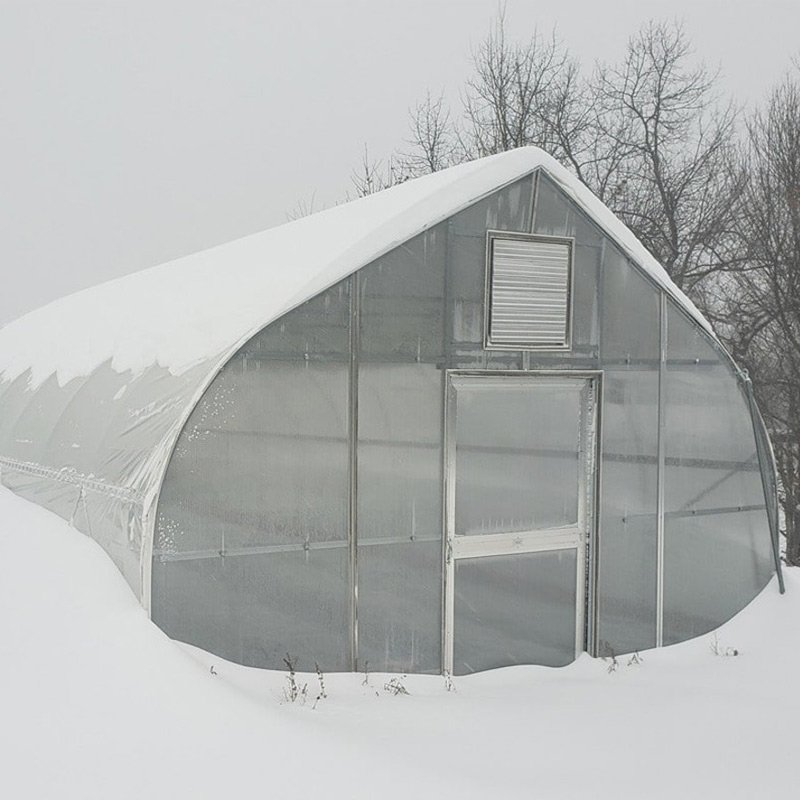 Cheap High tunnel Gothic Structure Greenhouses for vegetable and tomato growing film arch hoop house