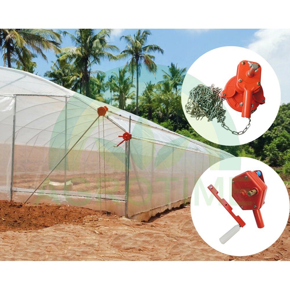 Manual korea greenhouse roll up machine Greenhouse Manual Film roll up Crank unit sidewall Ventilation