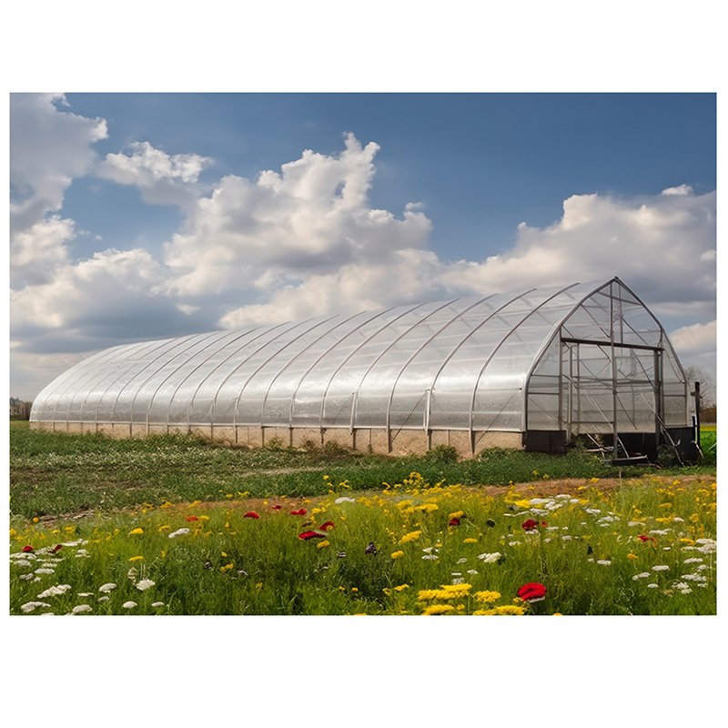 Low Cost Gable Front Greenhouse Kit with Hoops Tunnel Arch Pipes for Strawberry Rose Cultivation Agricultural Greenhouses