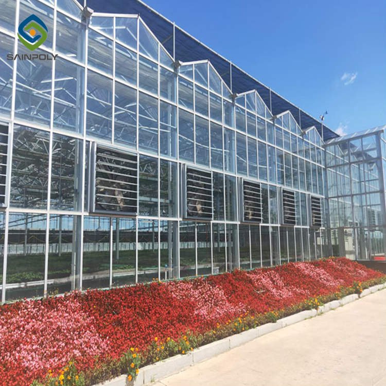 Sainpoly Large Size Glass Multi-Span Greenhouse High Quality Affordable Hot Selling China Wholesale Agricultural Greenhouses