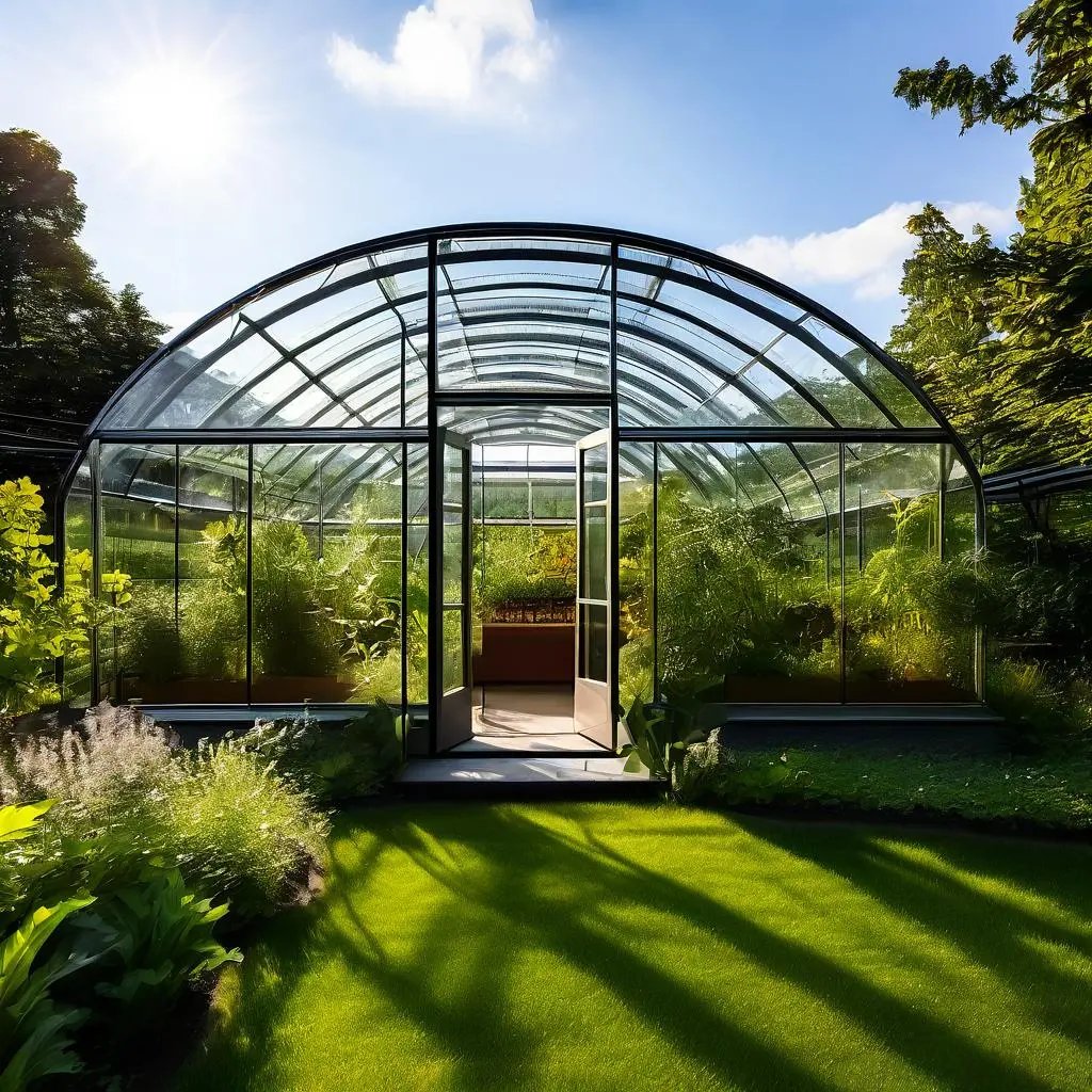 Small to Large Luxury Glass Greenhouse with Galvanized Steel Frame PE Materials for Tomato Breeding Agriculture for Plant Usage
