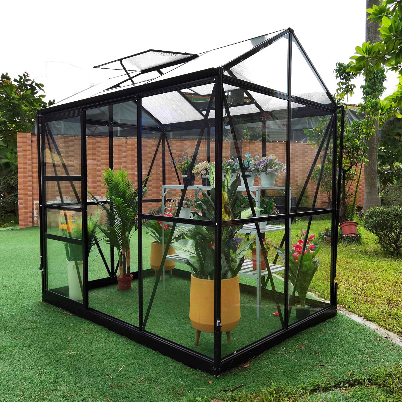 Wholesale New Design luxury big outdoor glass sunroom four seasons victorian conservatory greenhouse for garden patio backyard
