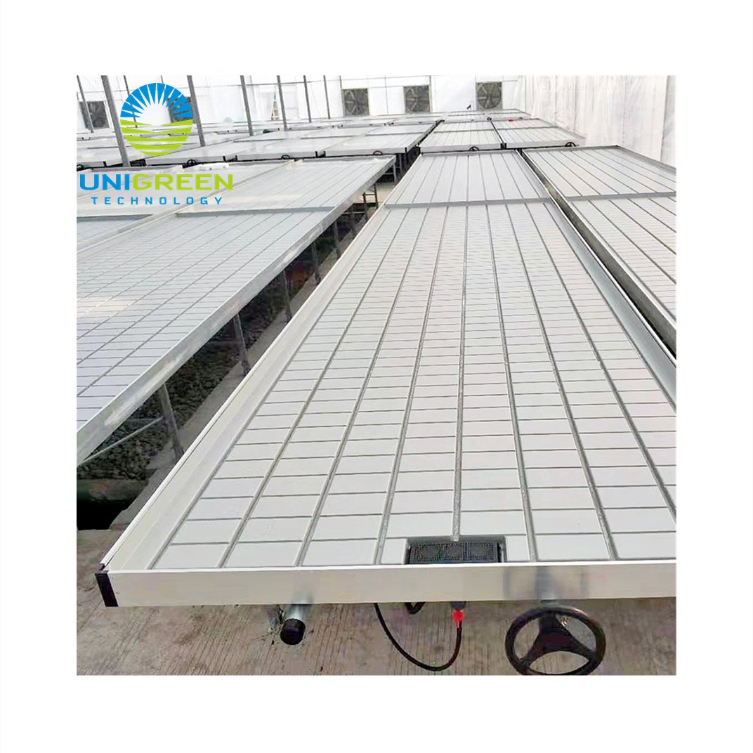 Abs Ebb And Flow Seedbed Rolling Bench And Table 5' 4' ABS Ebb and Flood Tray With Grow Stand For Hydroponics Greenhouse System