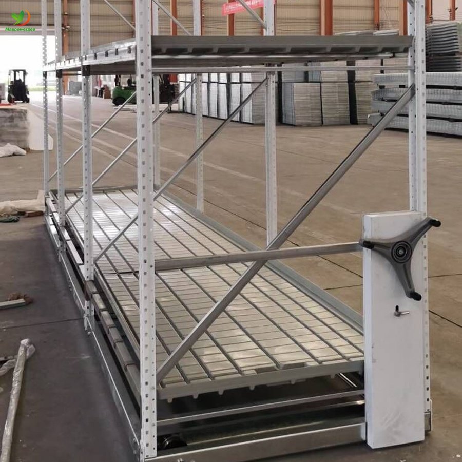 4x4 5x5 4x8 Rolling vertical benches flood trays commercial greenhouse with ebb and flow table for greenhouse Hydroponics