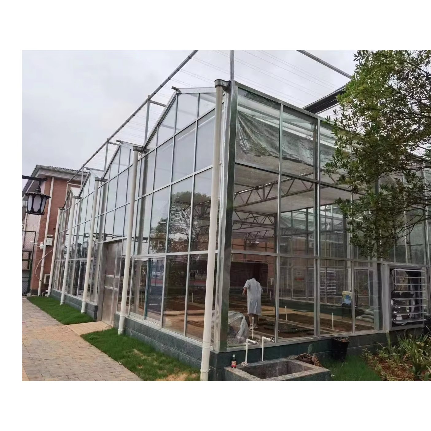 Wholesale China supplier large multi-span intelligent horticulture commercial agriculture glass flower greenhouse