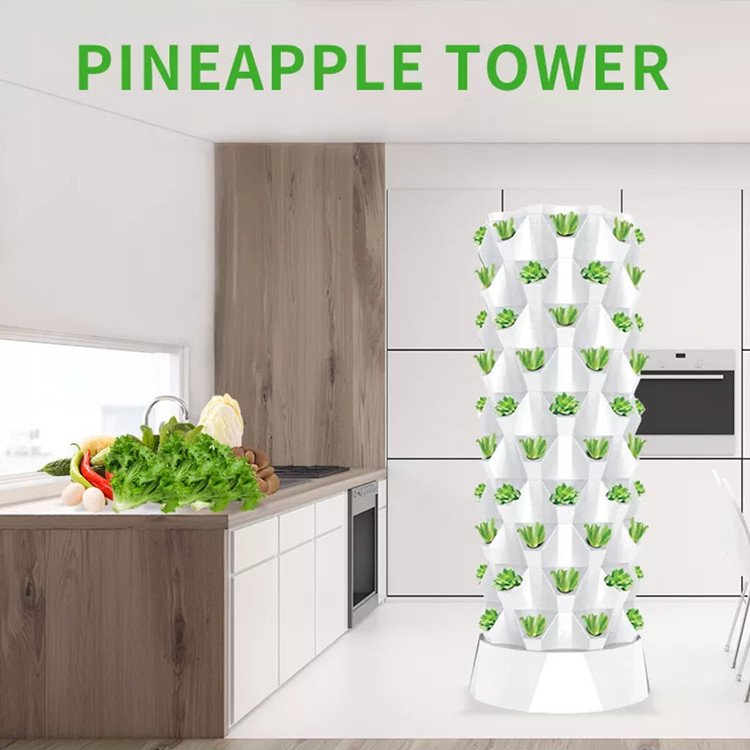 Aeroponic growing pineapple towers hydroponics vertical systems for agricultural greenhouse