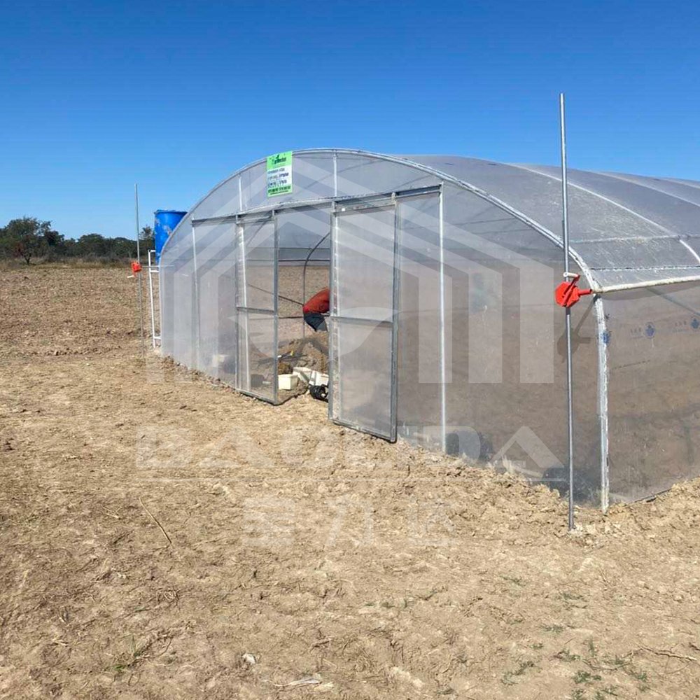 Baolida plastic film cover hothouse metal frames hoop tunnel house agriculture greenhouse for sale