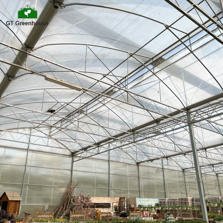Low tunnel plastic sheet sliding doors polycarbonate greenhouses