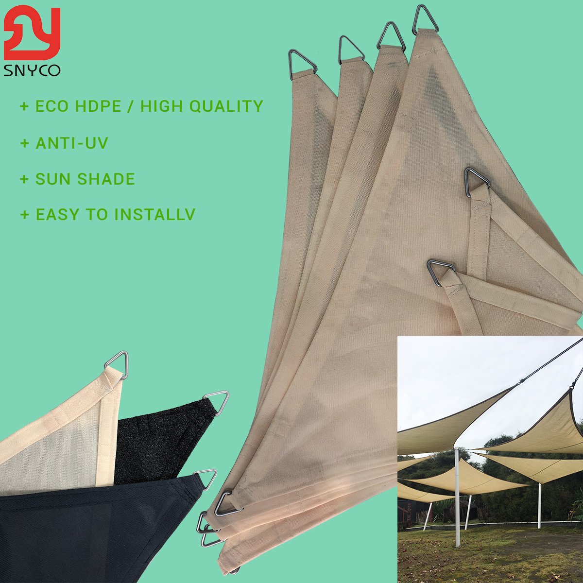 Wholesale 100% HPDE Anti UV Shade Sail Netting Portable Waterproof Folding HDPE & PE Plastic Mono Tape for Outdoor Garden Use