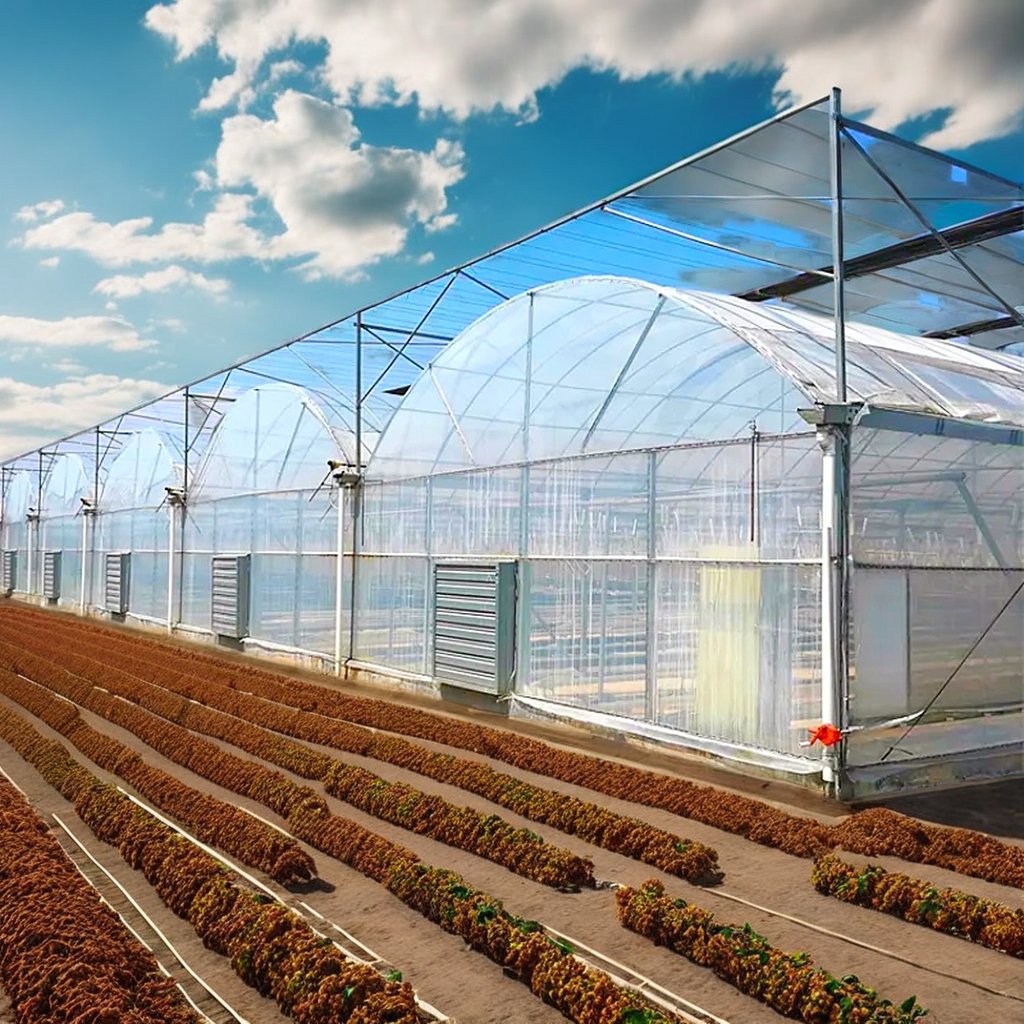 Small to Large Agriculture Polycarbonate Greenhouse with Double Layer Hydroponic System PE Film Plastic Steel Vertical Farming